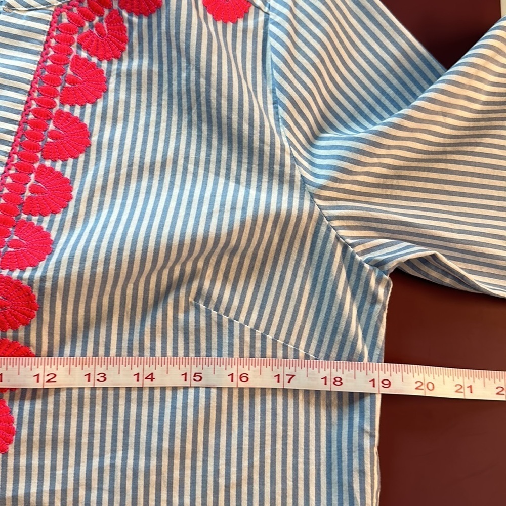 Vineyard Vines Striped Embroidered Blouseπ - Picture 8 of 15